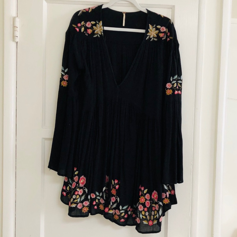 🌸Freepeople Floral Boho Black Dress🌸